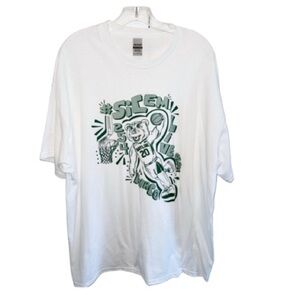 Baylor University White Tee Shirt S/Sleeve Basketball Sic Em Live 254 Sz XLarge